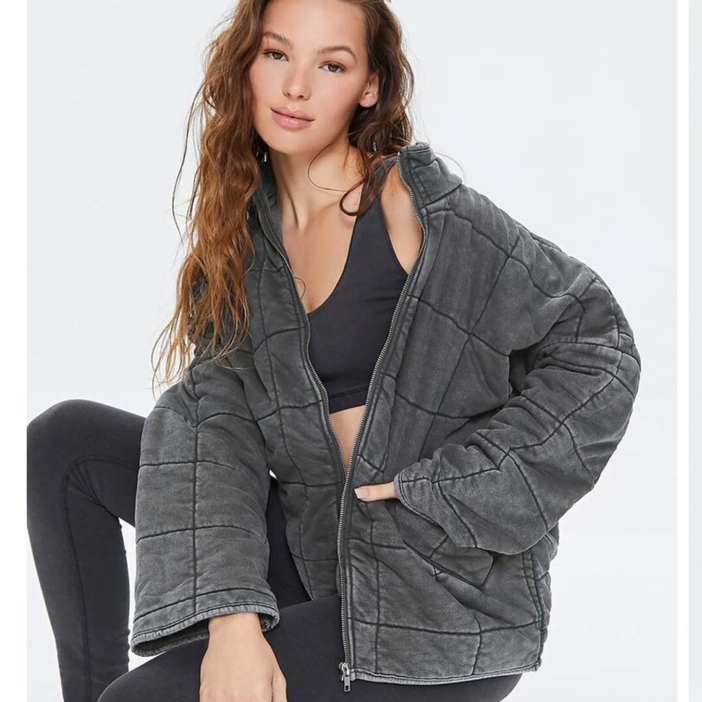 Quilted Zip Up Jacket F21 Medium